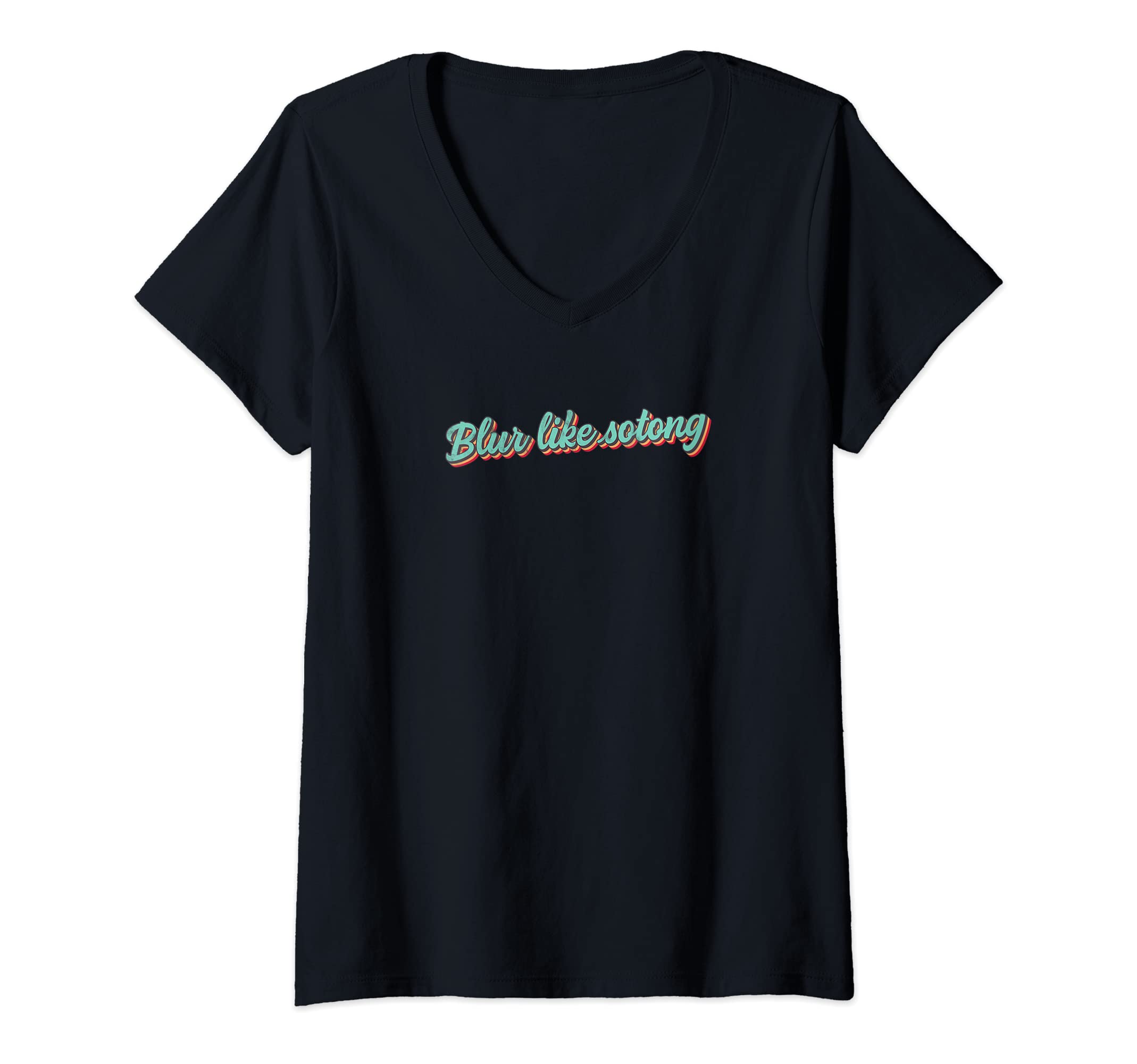 Womens Blur Like Sotong - Singapore Singlish Malaysia Tamil Retro V-Neck T-Shirt