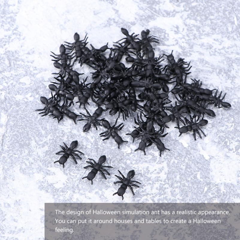 ibasenice Halloween Simulation Ants 100Pcs Plastic Fake Ant Toys Realistic Prank Decorations for Table Indoor Outdoor Party - Image 3