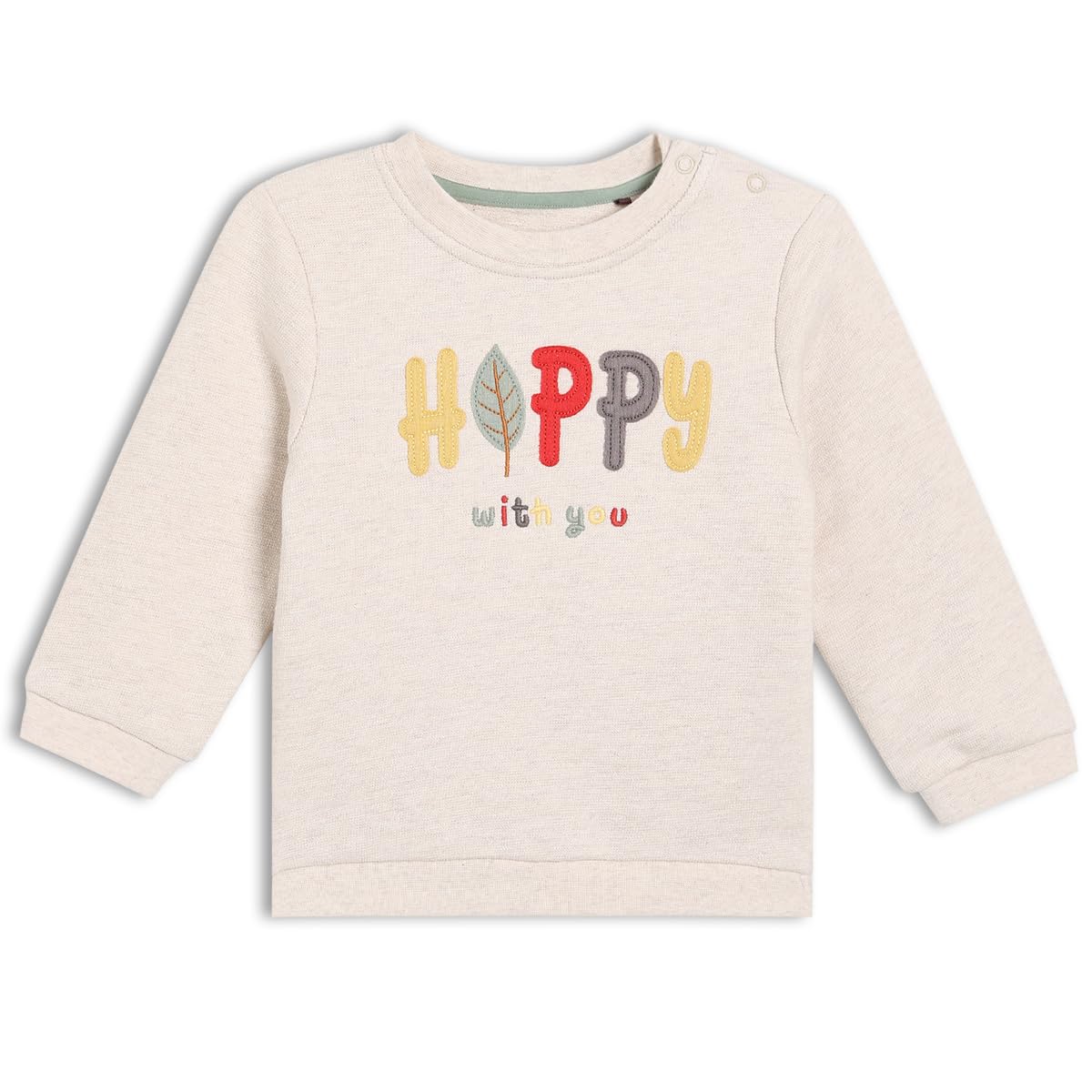 MINI CUDDLES Baby Unisex Graphic Printed Sweatshirt, White (9-12M)