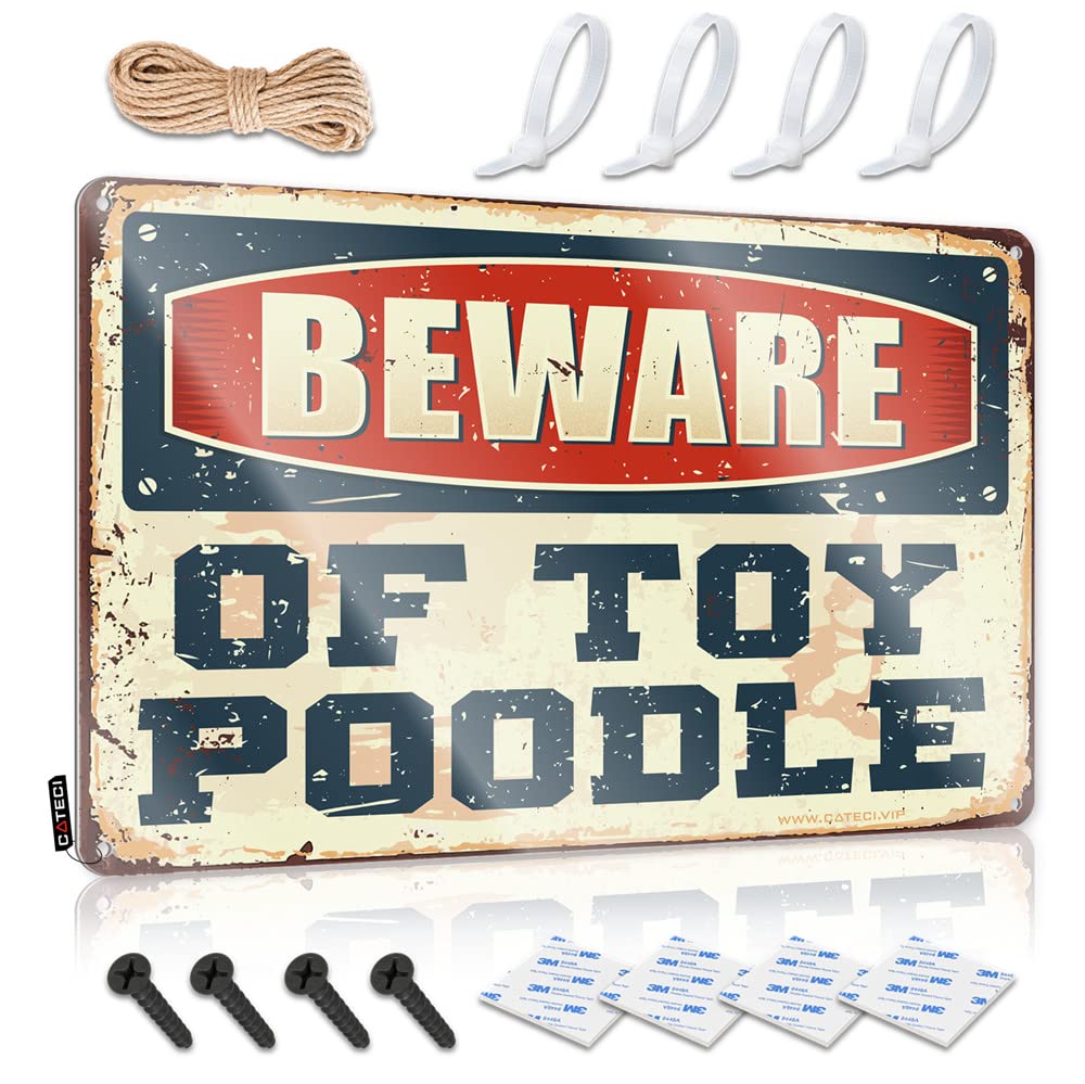 Dsoluuing Porch Decorations Beware Of Toy Poodle Sign Spring Signs For Front Porch Signs & Plaques (Size : 30X40cm)