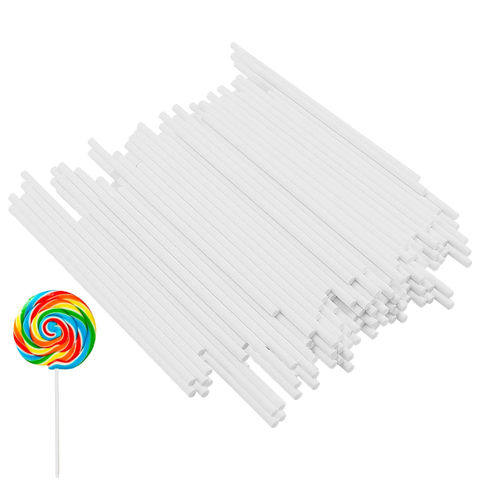 Photo 1 of SENJEOK 1500pcs 4 Inch White Paper Lollipop Sticks, Cake Pop Sucker Sticks, Paper Treat for Cake Toppers, Cookie, Candy