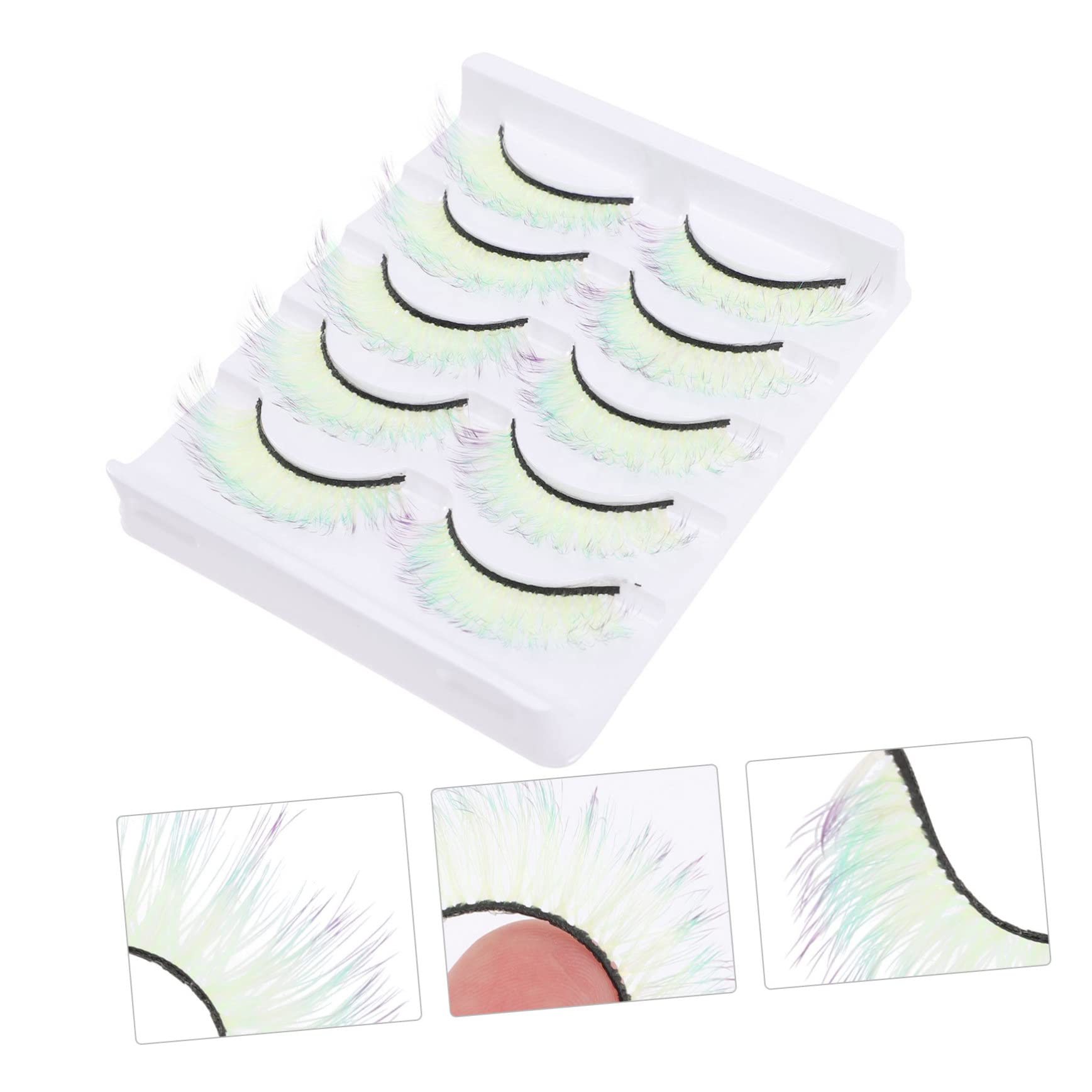 Baluue 20paia Ciglia Finte Fluo Per Donne Extension Di Ciglia Colorate e Leggere Per Makeup e Occasioni Speciali