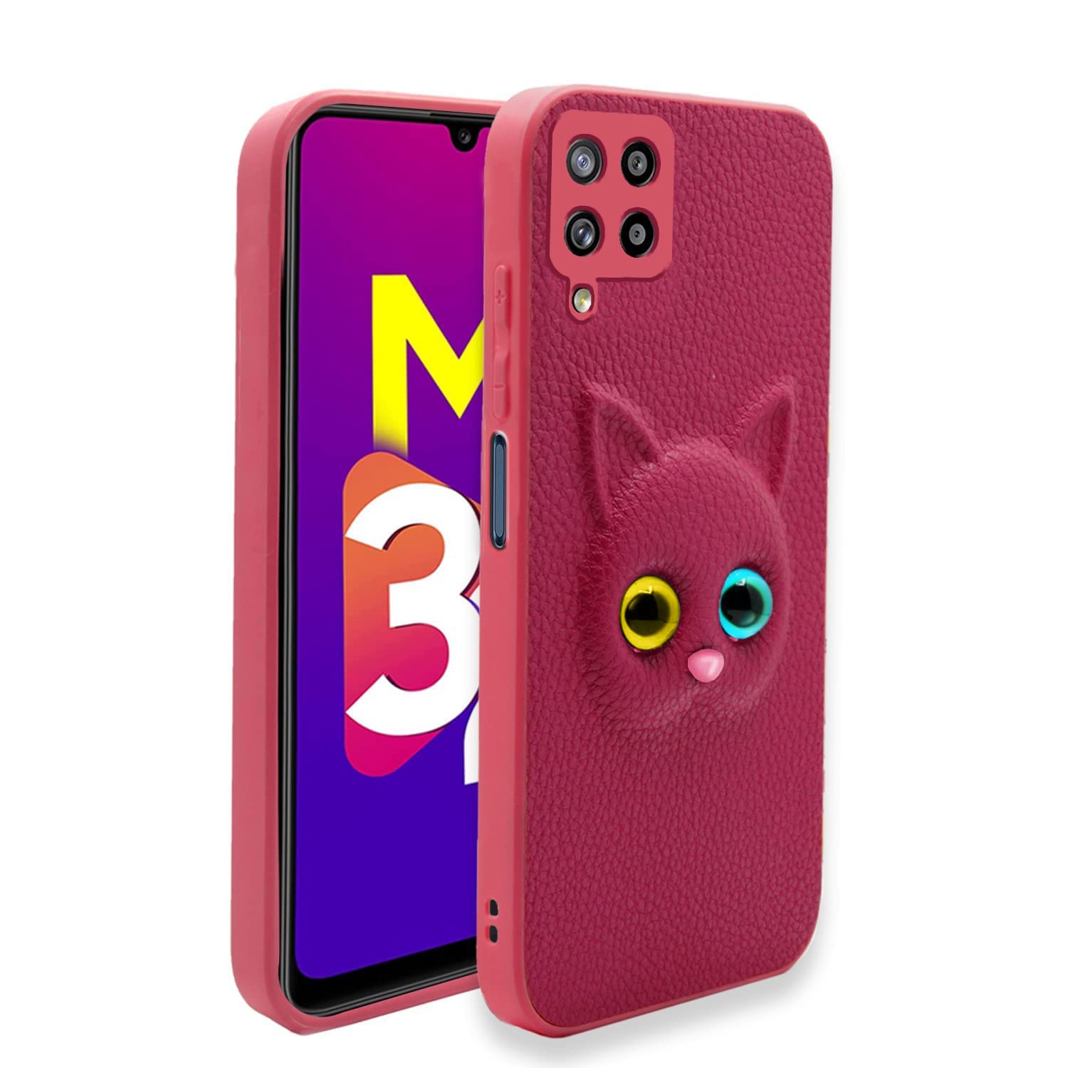 Pikkme Samsung Galaxy M32 Prime / M32 4G Back Cover for Girls | Cute Cat Leather Finish | Soft TPU | Case for Samsung Galaxy M32 Prime / M32 4G (Pink) (B09T3V7237) Amazon Price History, Amazon Price Tracker