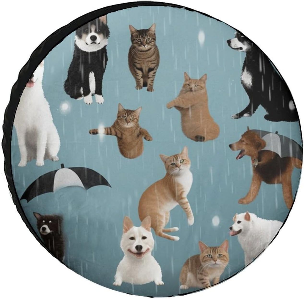 Raining Cats & Dogs Spare Tire Cover 26inch Car Wheel Cover Tough Tire Wheel Covers Fit Trailer, RV, SUV, Truck
