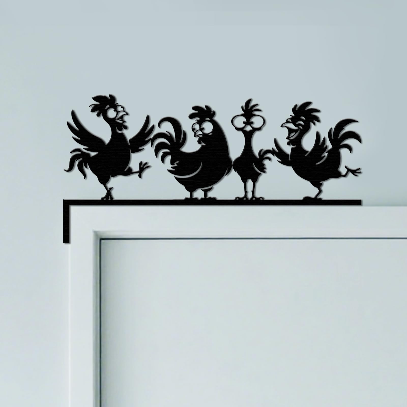 CUTHOLLOW Funny Rooster Door Topper Sign Metal Wall Art Decor โ image 1
