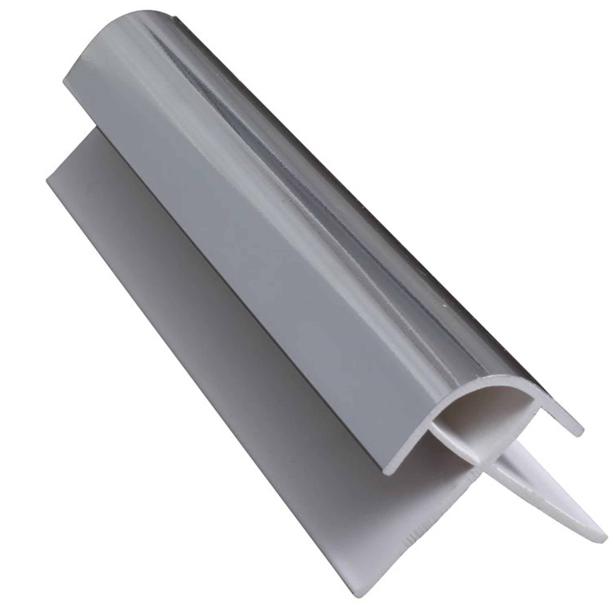 Built Right Shower Splash Panel Trims, Bathroom Cladding Trim, End Cap, Internal, External, H & L Trim, 2400mm, 10mm (Silver, External Trim)