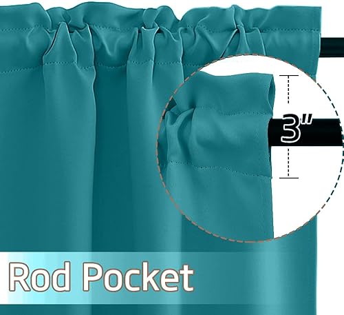 Vista 17 de NICETOWN Paneles de cortina opacas para ventanas pequeñas, con aislamiento térmico, oscurecimiento de habitación, bolsillo para barra, para cubrir