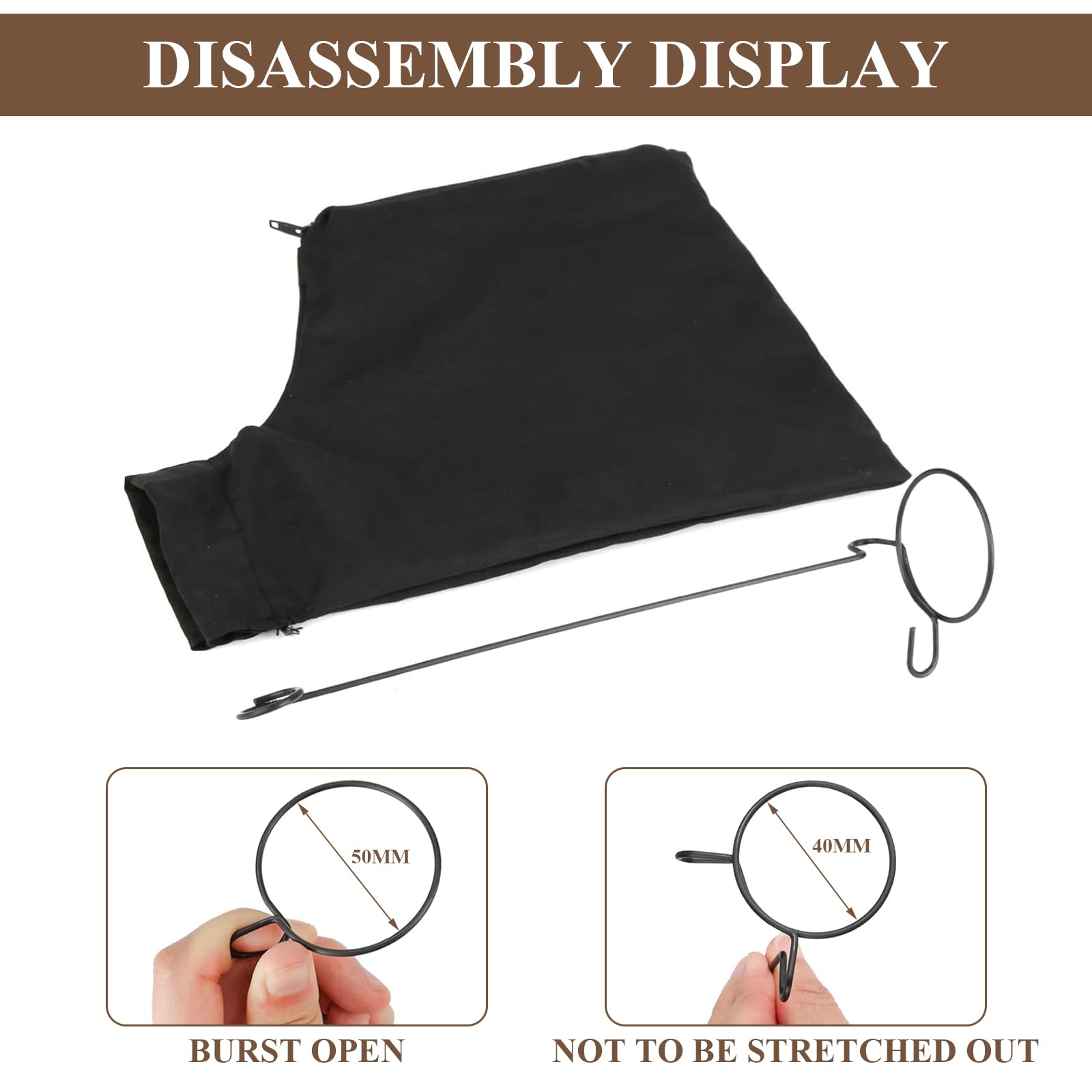 Volumoon Bolsa de Polvo para Sierras Ingletadoras para Modelo 255, Saco Para Polvo, Sierra de Inglete Negra Colector de Polvo con Cremallera y Soporte Alambre, Bolsa De Recolección De Polvo