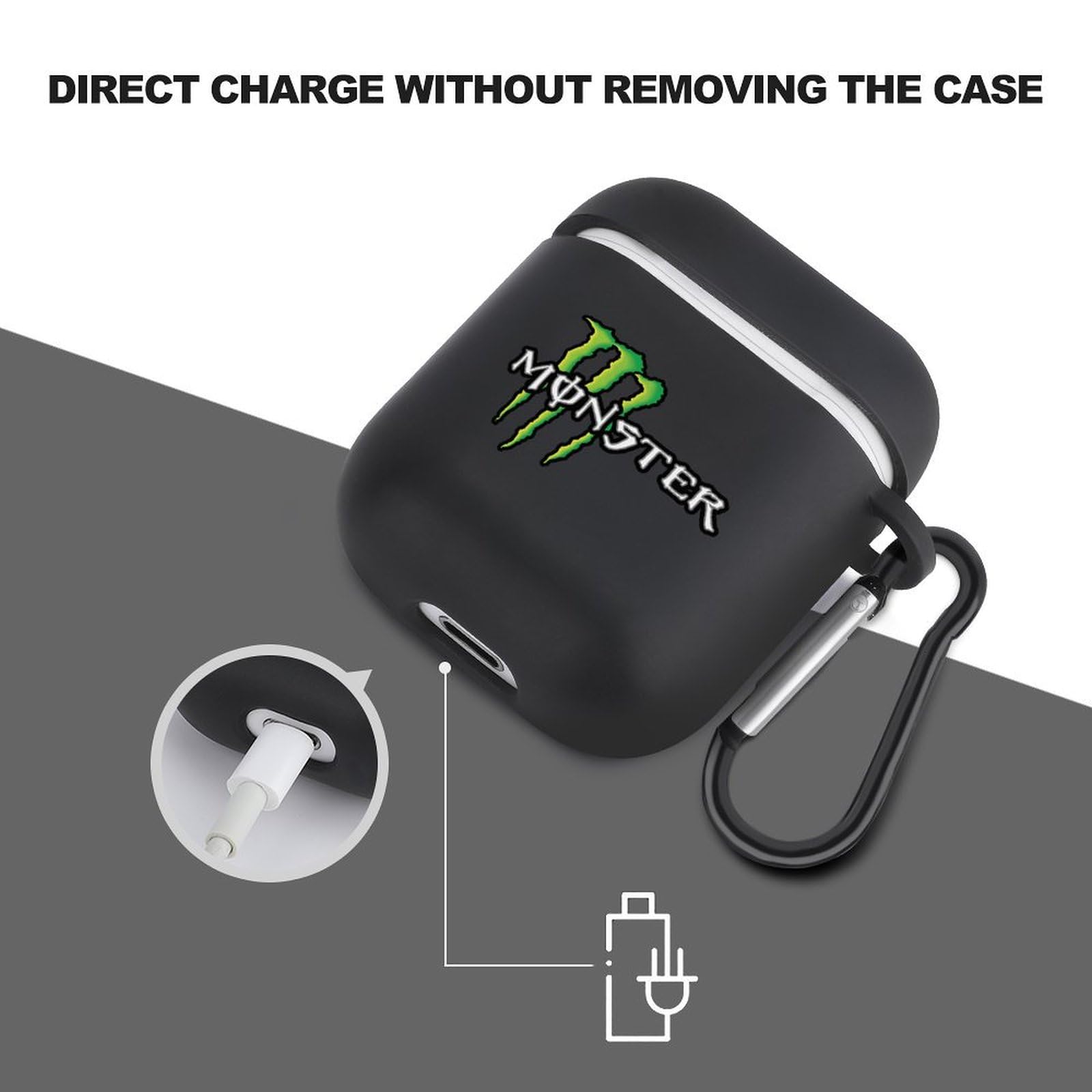 Amazon | AirPods ケース ロゴモンスターエナジー AirPods 第1/2世代 