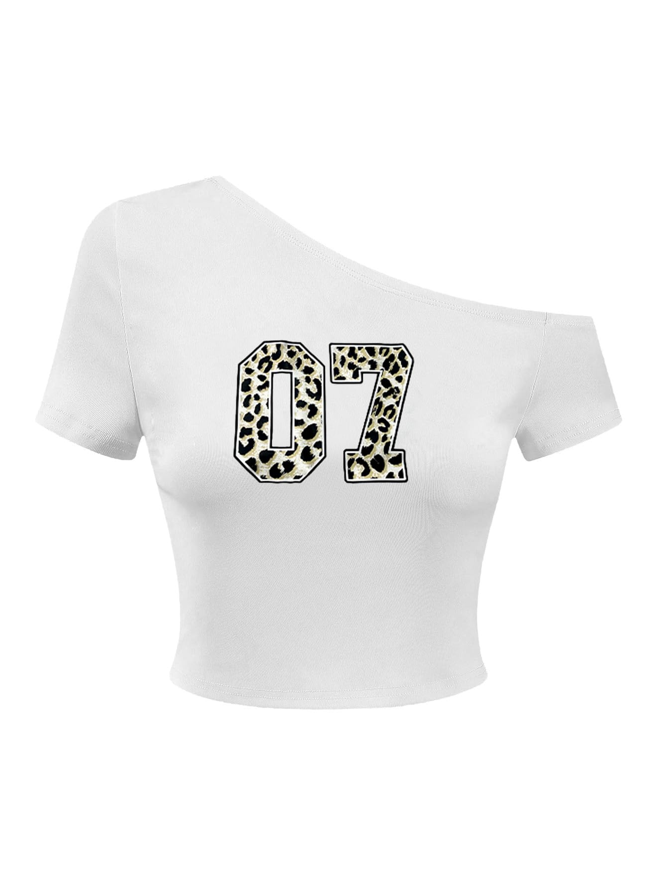 Women's Jamaica Shirt One Shoulder Crop Top Letter Graphic Tees