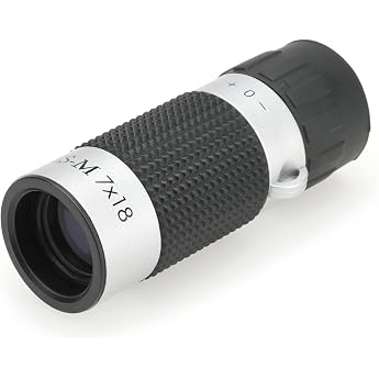 Kenko Monocular CERES-M 7&times;18 7x Magnification 18 Aperture Compact Design Weighing 35g Includes Case and Strap Silver CRM01