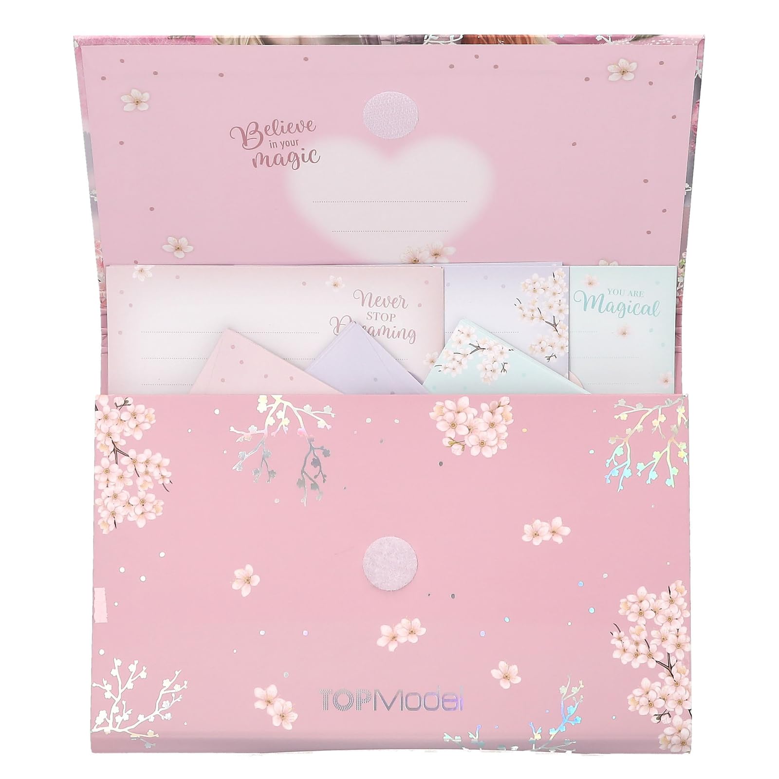 Depesche TOPModel Viva Violet Set de Papier à Lettres avec Motif Cheval et Fleurs