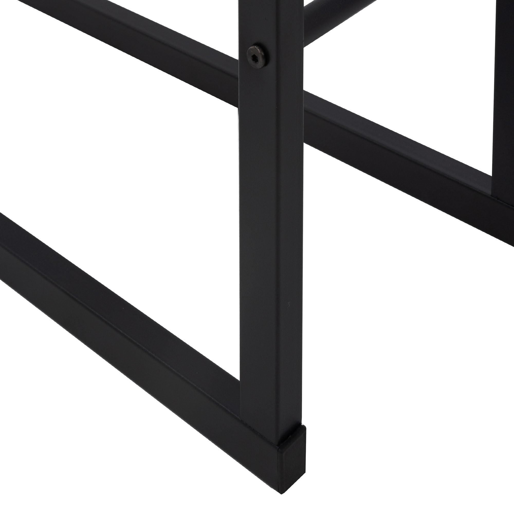 ML-Design Estanteria Metálica para Leña 100 x 100 x 25 cm Soporte Organizador de Madera para Interior o Exterior, Leñero Negro Moderno Junto a Chimenea/Fogata Estructura de Acero para Apilar Troncos