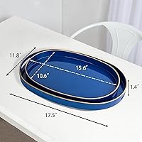 Vista 82 de MAONAME Bandeja de servir azul real con asas, bandeja decorativa rectangular, bandejas modernas para mesa de café, bandejas otomanas de plástico