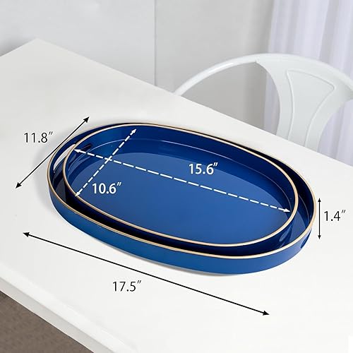 Miniatura 94 de MAONAME Bandeja decorativa, bandeja negra con asas, bandejas de mesa auxiliar, bandejas cuadradas de plástico para otomana, baño, cocina, 13 x 13 x
