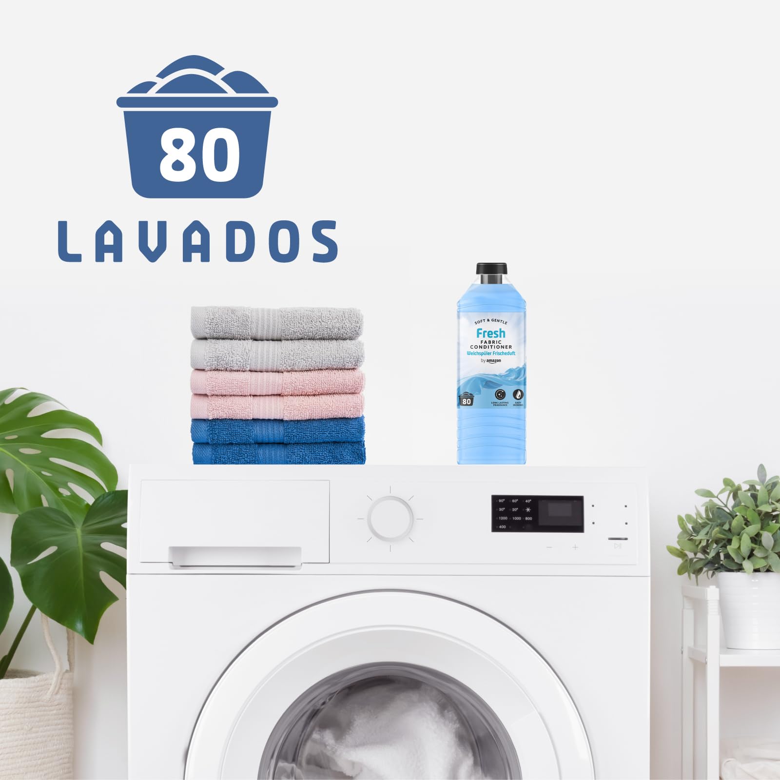 By Amazon Suavizante, Frescor Azul, 80 lavados