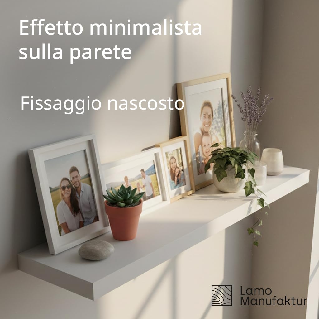 LAMO Staffe per mensole da muro 30 cm 4 pz. nere - Supporti per mensole, staffe a l, reggimensola a scomparsa, angolari metallo - Supporto mensola per dispensa, officina, guardaroba