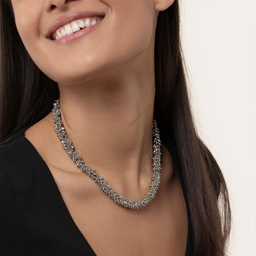 Vestopazzo collana mogra | placcata in argento - ottone | lavorazione artigianale | lunghezza regolabile | nickel tested