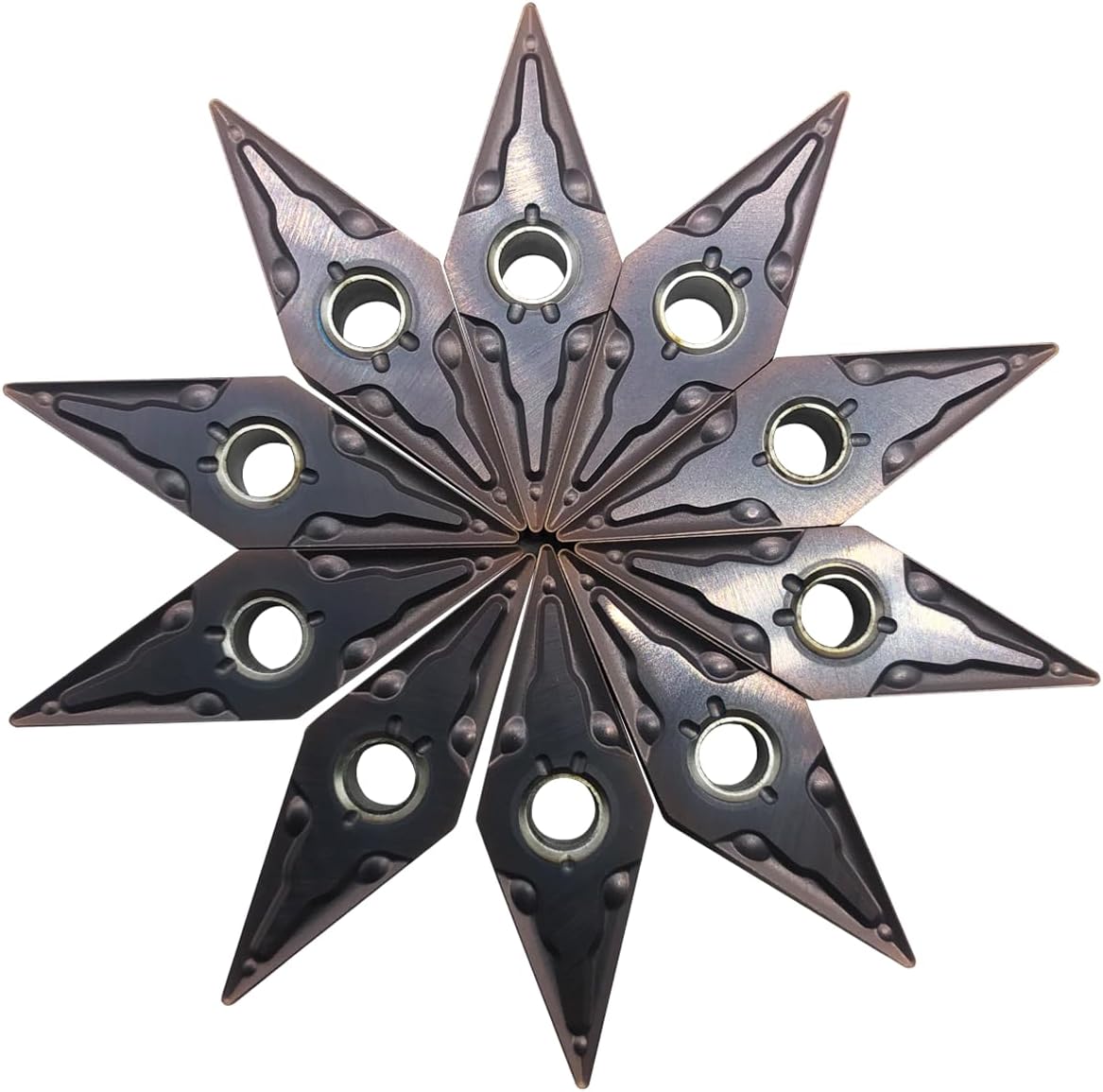 GBJ 10pcs Carbide Turning Inserts VNMG331/VNMG160404 for MVJNR MVJNL MVVNN tool holder for machining stainless steel/cast iron