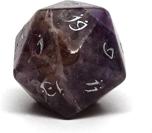 Miniatura 2 de Dados de piedra semipreciosa D20 individuales con fuente Elvenkind (howlita blanca)