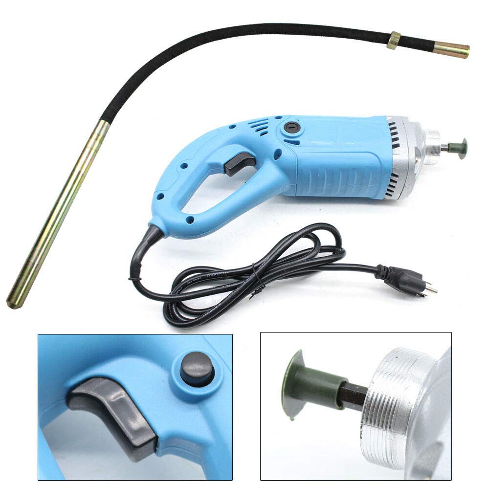 1300W Manuel Vibrateur de Béton Bouteille Vibrante Bouteille Vibrant Electrique Vibrant Portable Professionnel Compacteur de Béton Industriel Longueur du Vibrateur 1.5M