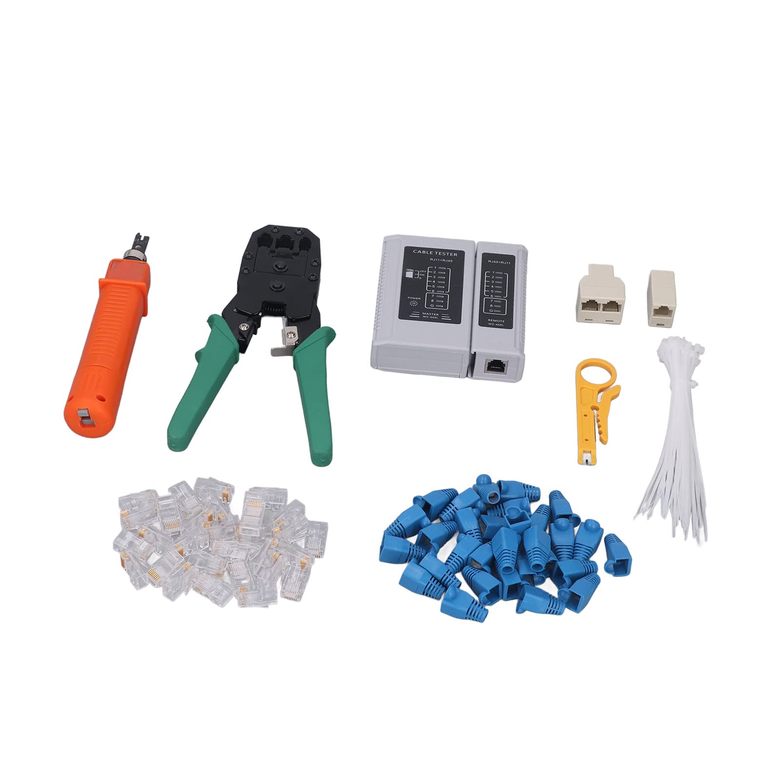 Kit di strumenti di riparazione di rete Set professionale di spelafili per crimpatrice RJ45 con custodia per la riparazione di cavi Ethernet nel laboratorio di casa e ufficio