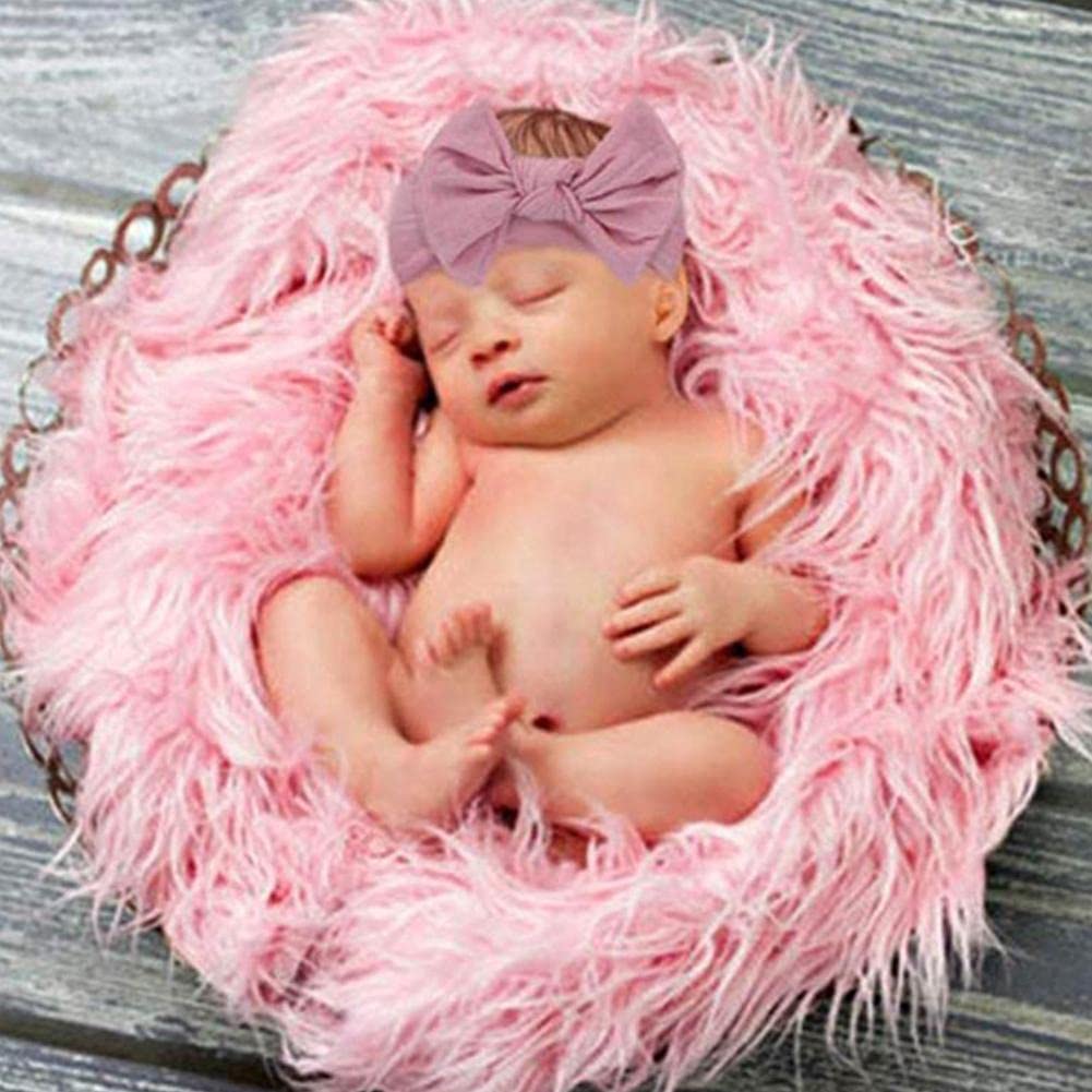 Newborn Photography Prop Set - Soft Fur Wrap, Quilt Mat & Pearl Headband For Baby Photos