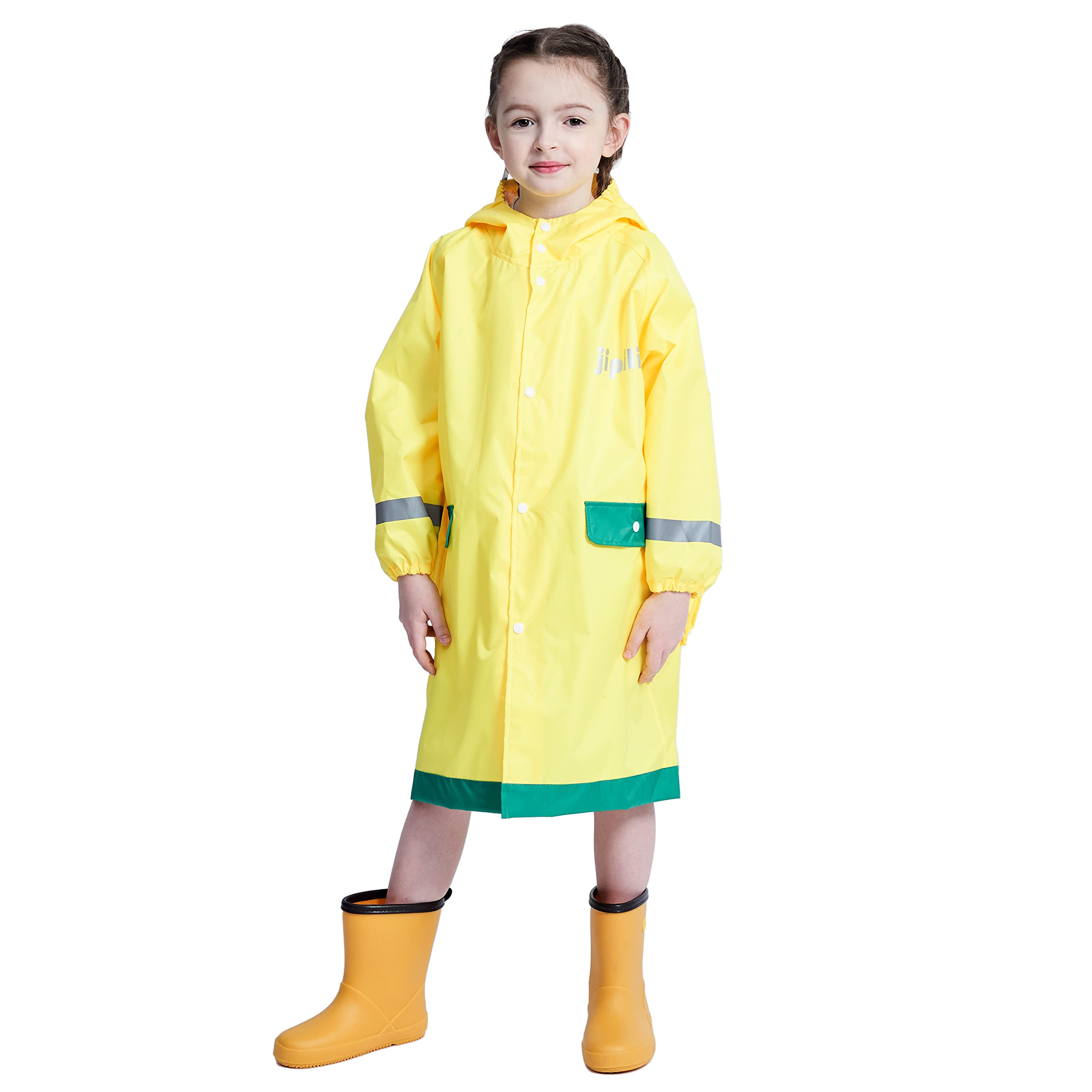 Fewlby Bambini Giacche Impermeabili, Poncho da Pioggia Ragazzi Ragazze Impermeabile Cappotto di Pioggia con Cappuccio Mantella Pioggia 4-14 Anni