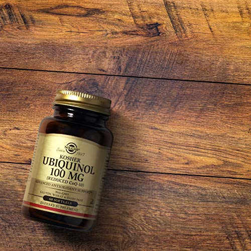 Solgar Kosher Ubiquinol 100Mg, 60 Softgels - Advanced Antioxidant Support - Heart Health - Reduced Coenzyme Q10 (Coq-10) - Non-Gmo, Gluten Free, Dairy Free, Kosher - 60 Servings #TOP5