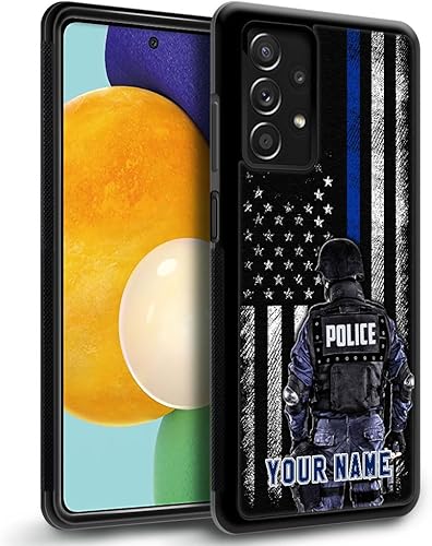 Miniatura 2 de DJSOK Funda compatible con Samsung Galaxy A23, diseño de patrón de lujo personalizado de bandera de policía estadounidense para hombres, niños y