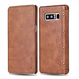 Galaxy Note 8 Wallet Case, Ultra Slim Business Style, FUTSYM Premium Scratch Resistant Leather Flip Case for Samsung Galaxy Note 8, with Gift Box (Brown)