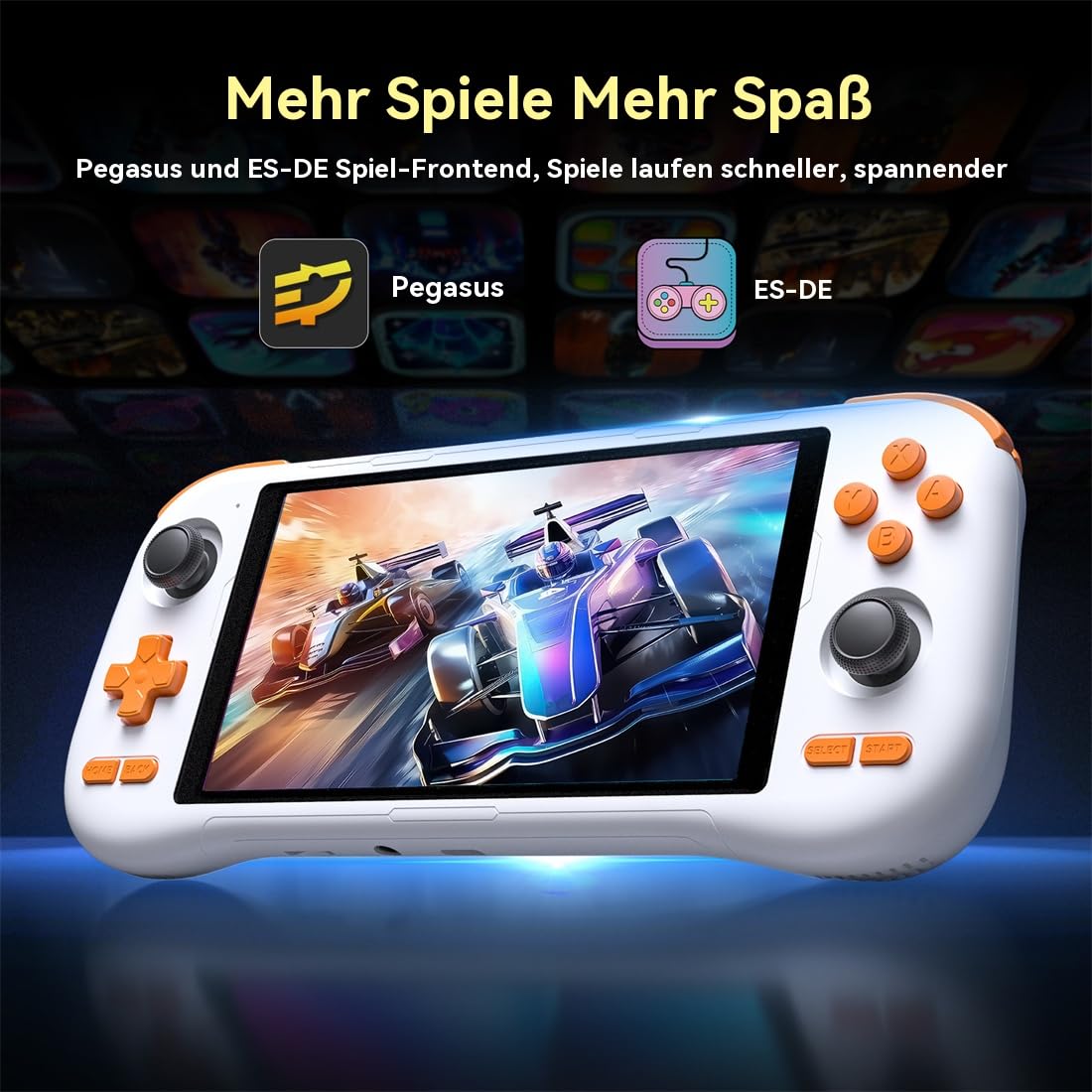 K56 Handheld Spielkonsole – 5,5" FHD Touchscreen, Android 14, 5000mAh Akku, Moonlight & Steam Link, Retro & PC Spiele, 5G WiFi, Dual Joysticks (Schwarz, 128, GB)
