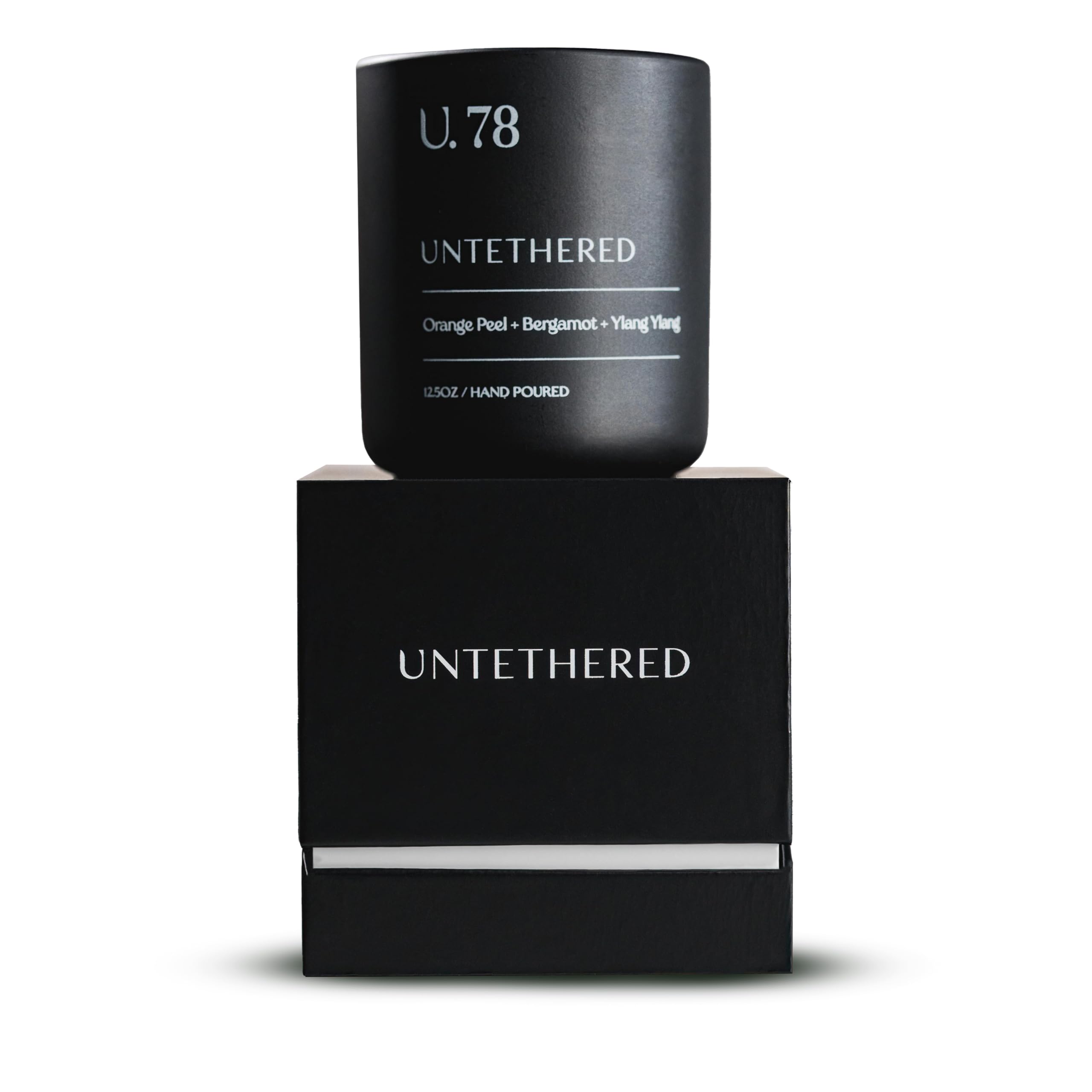 U.78 Luxury Scented Candle  Orange Peel, Bergamot & Sandalwood | Hand-Poured in USA w/ 100% Natural Coconut & Apricot Wax | Double Wick, Long-Lasting Aromatherapy Candle for Home & Gifts (12.5 oz) Zesty Amber