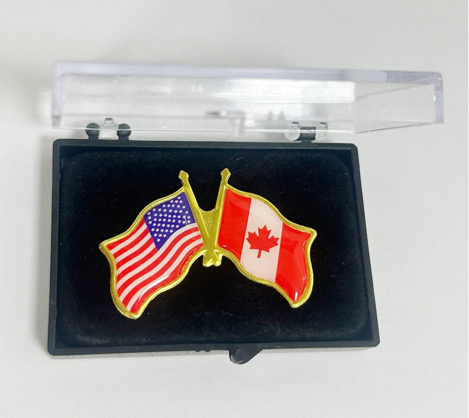 50 Pack Friendship -Canada American Flag Lapel pins Bulk Metal United States US USA CA Candian Lapel Pins Badge Souvenir For Hat Bag Travel Gifts