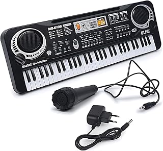 Teclado eletrônico música digital preto elétrico instrumento