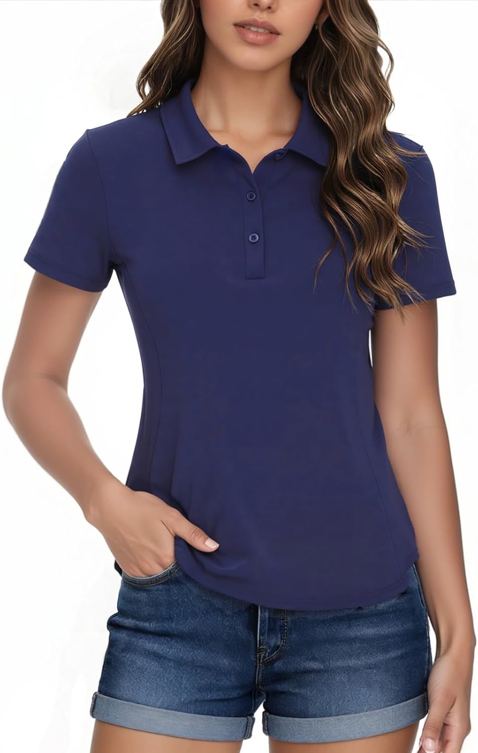 ZANZEA Polo Shirts for Women Short Sleeve Slim Fit UPF 50+ Golf Tennis Shirt Casual Work Tops