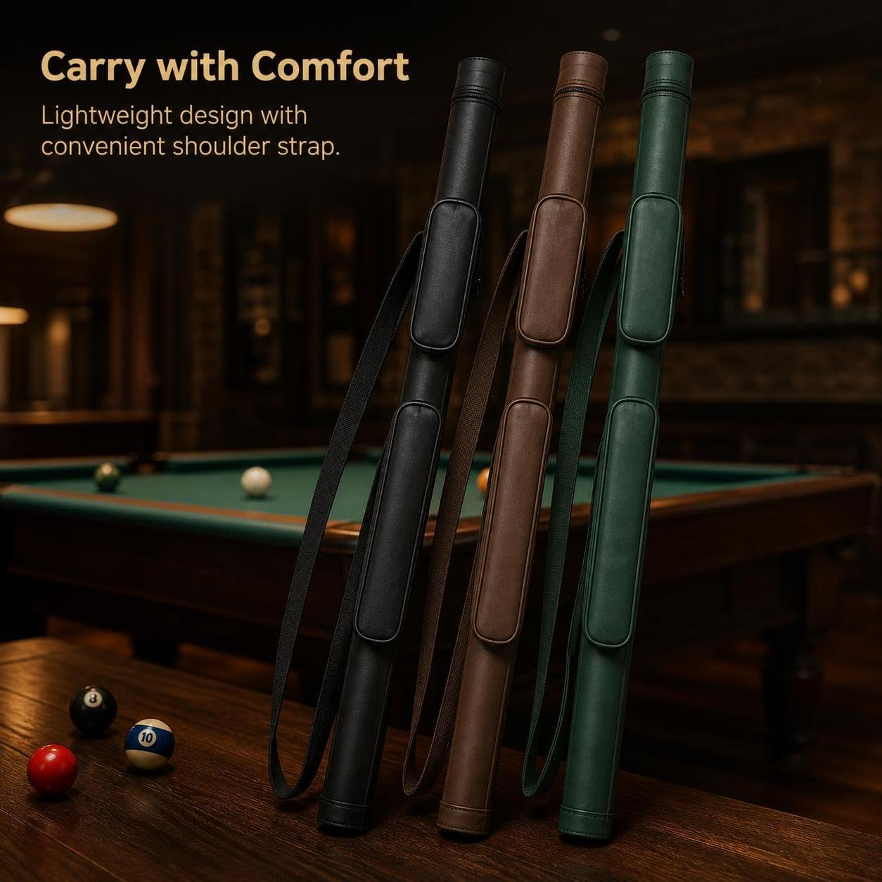 Bolsa Transporte para s Billar - Funda Protectora Ligera e Impermeable para 2 Palos Billar - para Aficionados