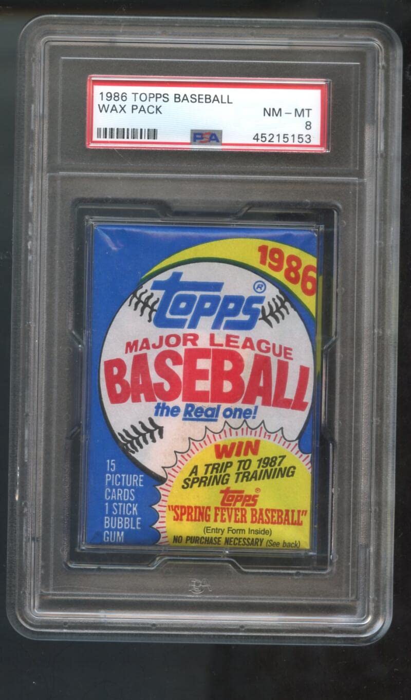 Amazon.com: 1986 Topps Baseball Card Wax Pack Unopened Graded PSA 8 :  Collectibles & Fine Art