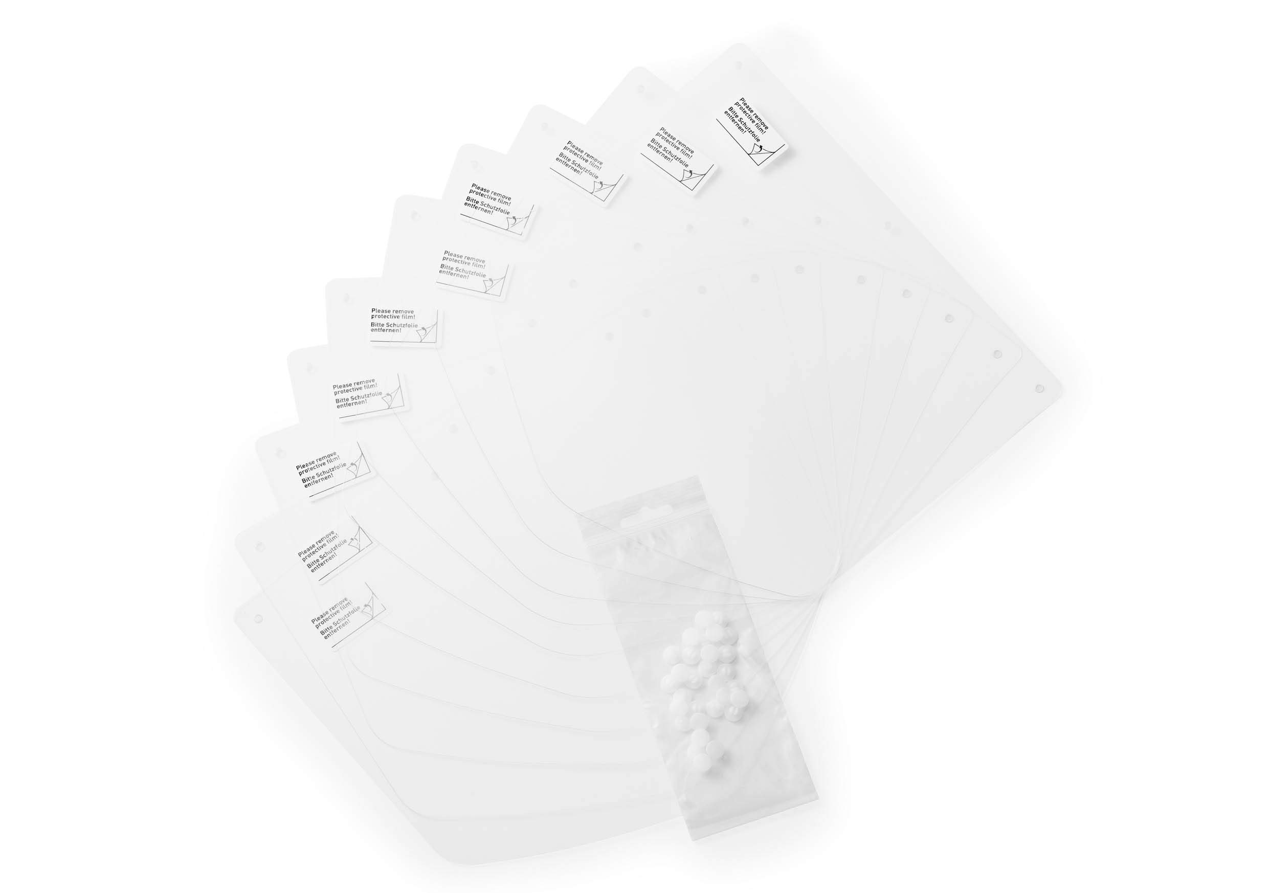 Durable 343219 Feuilles de Remplacement pour Visière 343110, avec Boutons Pression, Désinfectables, Fabriquées Dans L'Ue, 10 Pièces