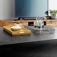 Vista 3 de Mesa Juego de bandejas de bambú y metal