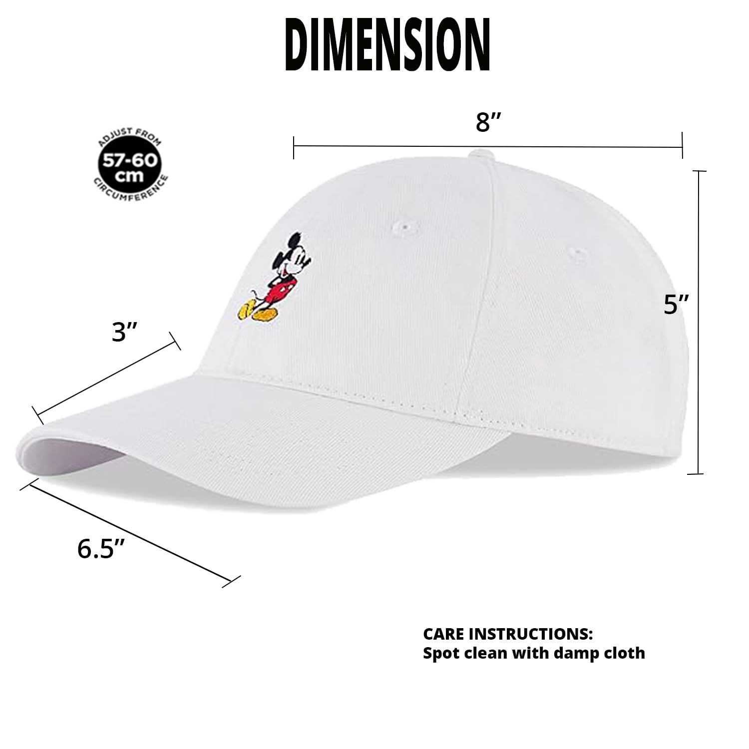 Disney Adult Baseball Cap, Mickey Mouse Adjustable Dad Hat Gorra de béisbol para Hombre