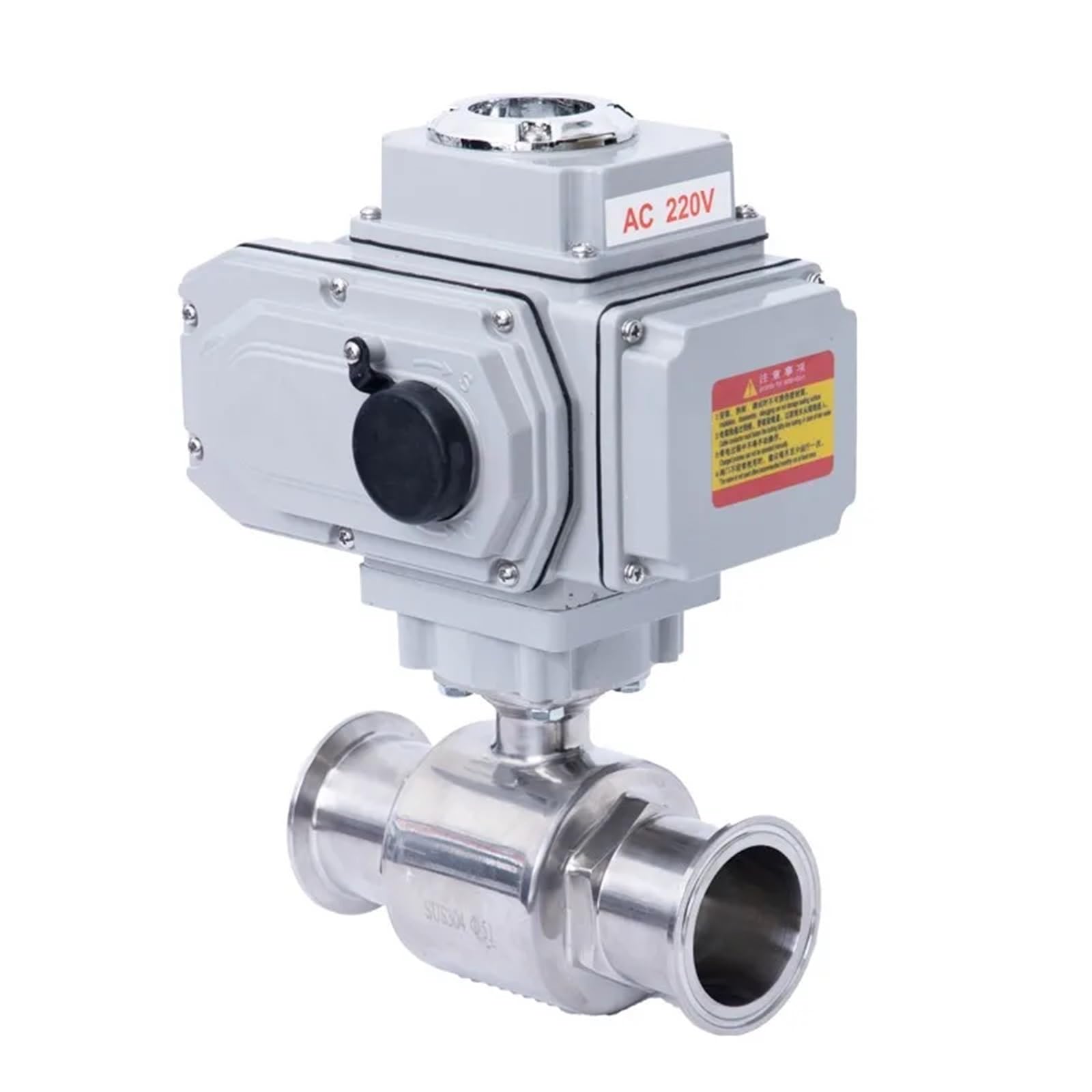 Bwrctobew One Color 38Mm Motorized Stainless Steel Ball Valve Q911f-16P With Tri Clamp Ferrule, Electric Actuator For Zone Control(220Vac)