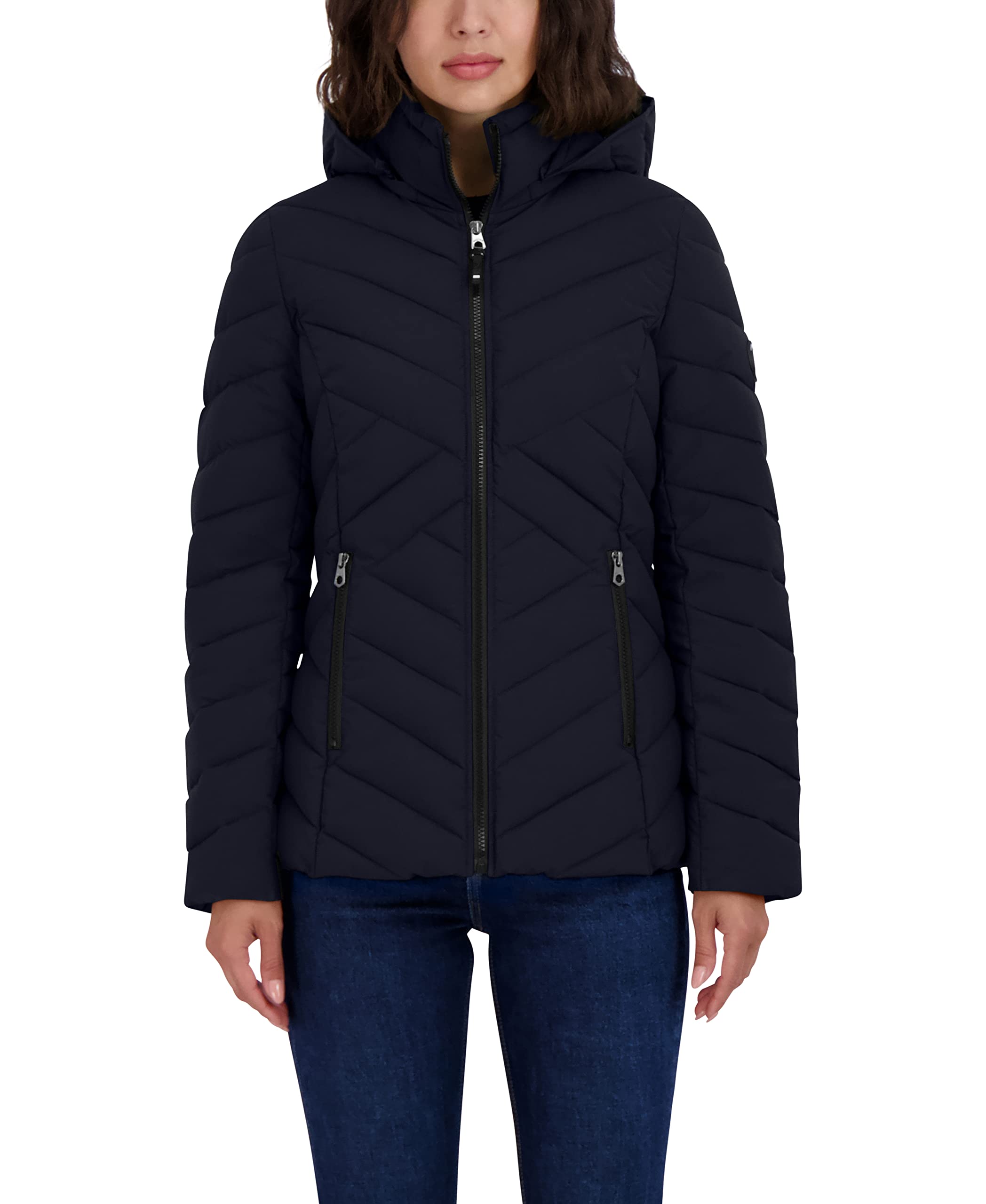 Nautica Women's Short Chevron Packable Down Jacket