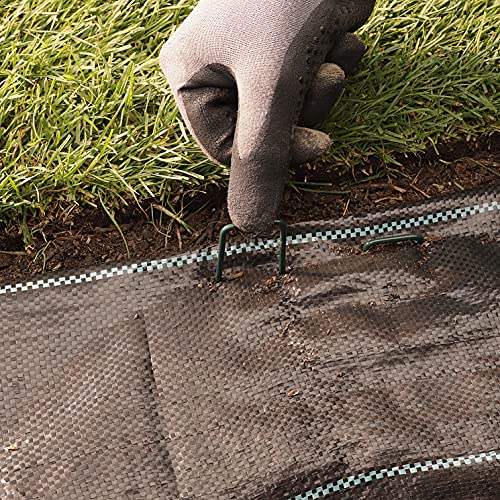 GardenMate 100 Kunstrasen-Erdanker Halb-Grün Feuerverzinkt aus Stahldraht 150mm lang - 25mm breit aus Stahldraht Stärke 2,9mm - Flacher Kopf