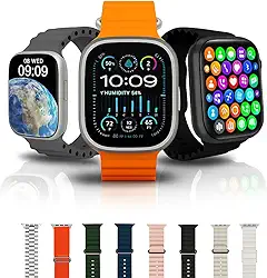 Relógio Smartwatch Com 7 Pulseiras e Tela AMOLED 2.2" Polegadas, Smartwatch Com Design Moderno e Funcionalidades Avançadas Multitarefa, Conexão Bluetooth 5.2