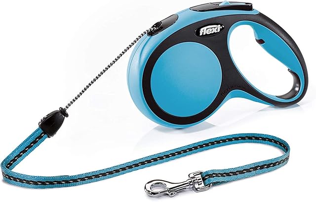 Flexi New Comfort Retractable Cord Lead, Medium, 8 m, Blue