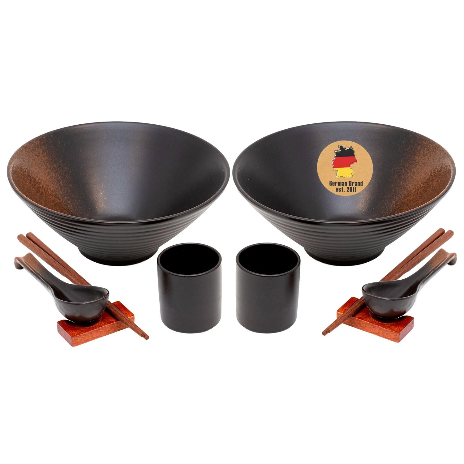 INTIRILIFE Schüssel-Set für 2 Personen, 1,1 l, Schwarz