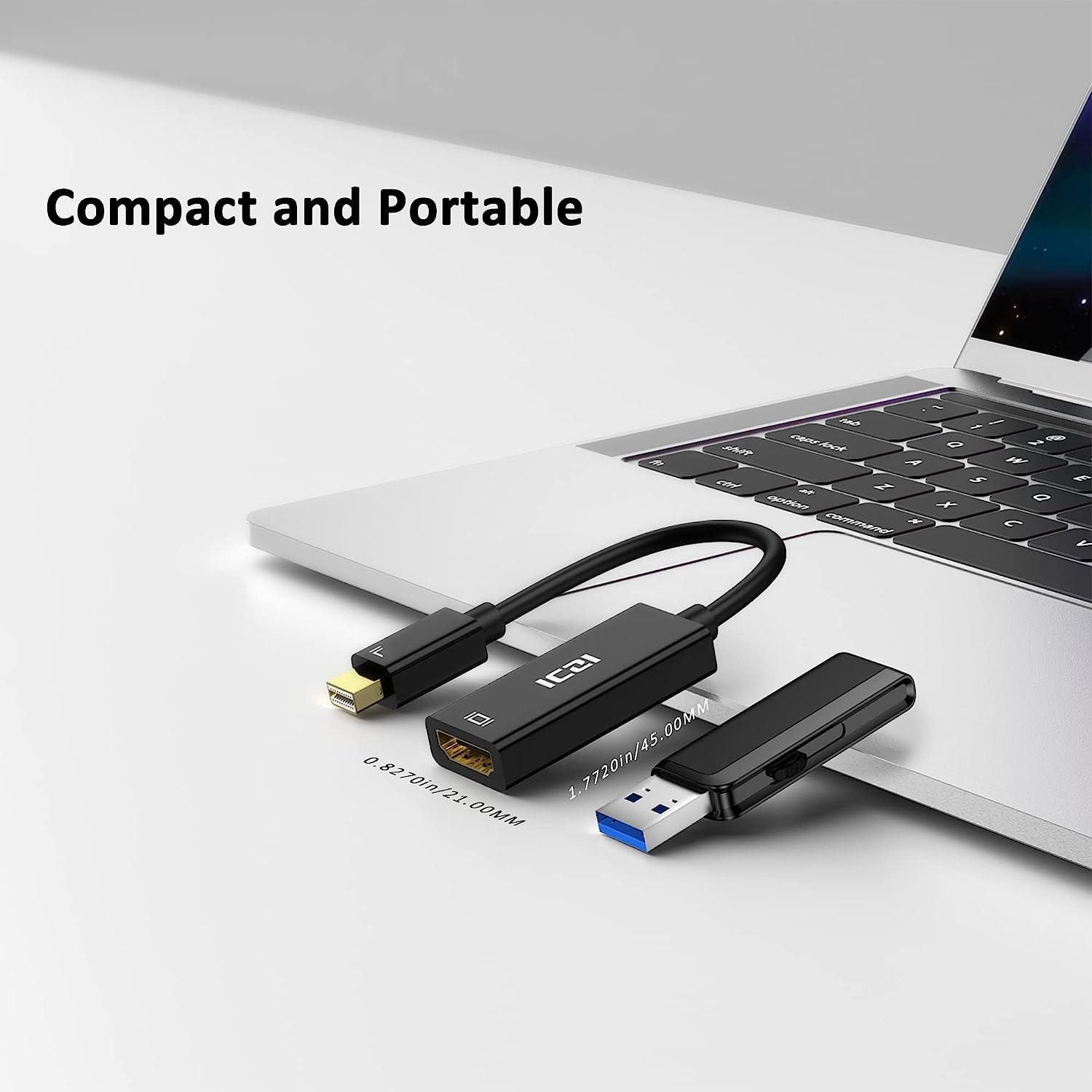 ICZI Adapter Mini DisplayPort HDMI 4K 30HZ, kompatybilny z MacBook Air/Pro, Microsoft Surface Pro/Dock, monitor, projektor, czarny