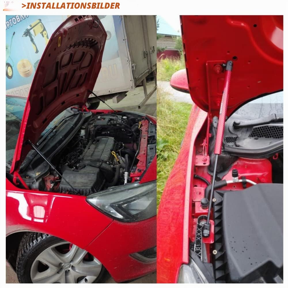 JINGLINGKJ Haubenstreben für Astra J 2009-2014 Vordere Motorhauben Gasdämpfer Hebestützen Modifizieren Kein Bohren ZWEI JAHRE GARANTIE