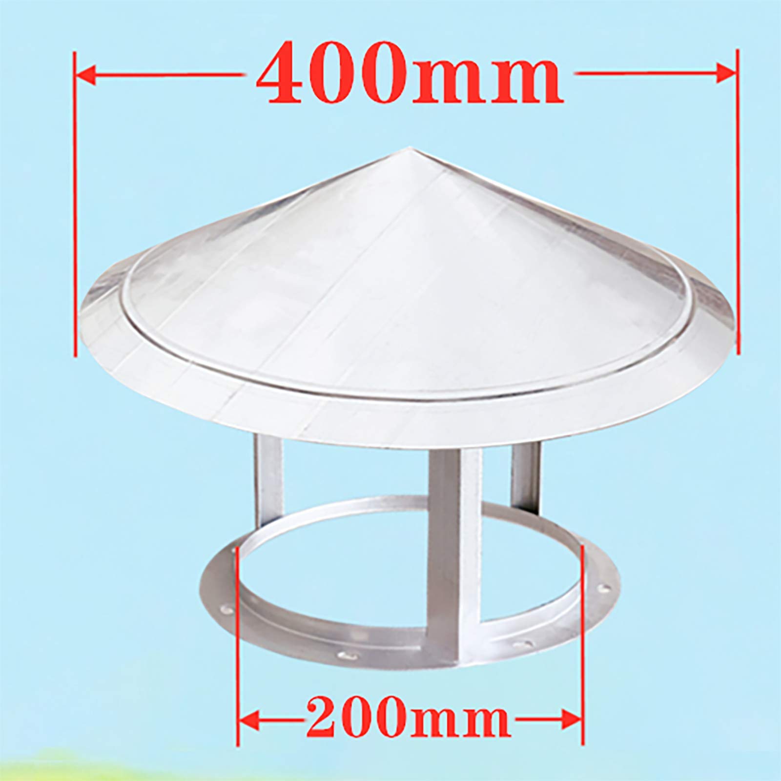 Copertura per Camino, Cappa per Camino, Copertura per Camino in Acciaio Inox, Protezione Perfetta!, 200 mm